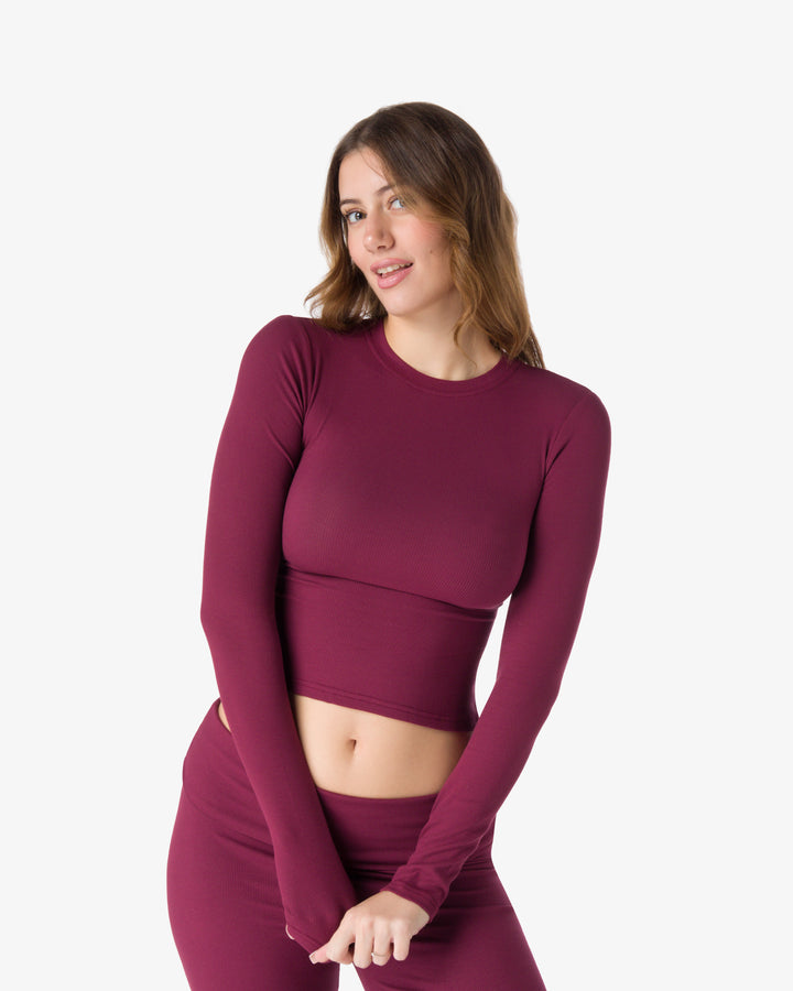 LONG SLEEVE T-SHIRT | Wine