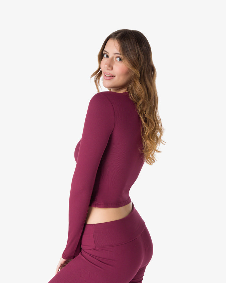 LONG SLEEVE T-SHIRT | Wine
