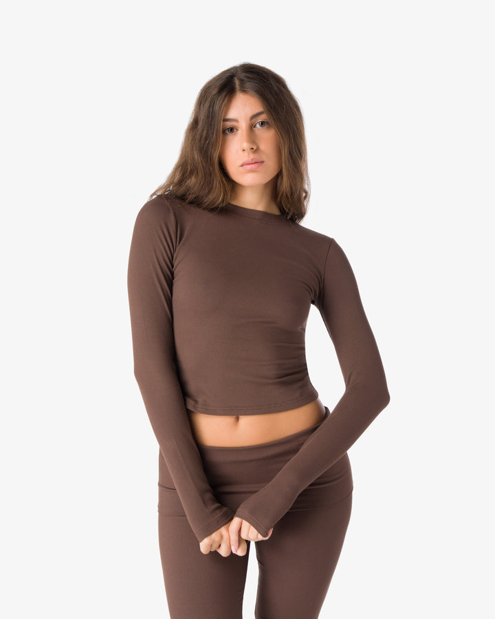 LONG SLEEVE T-SHIRT | Cocoa Brown