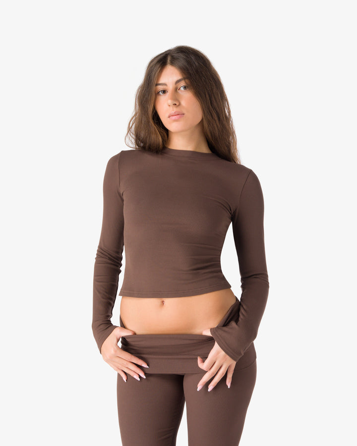LONG SLEEVE T-SHIRT | Cocoa Brown